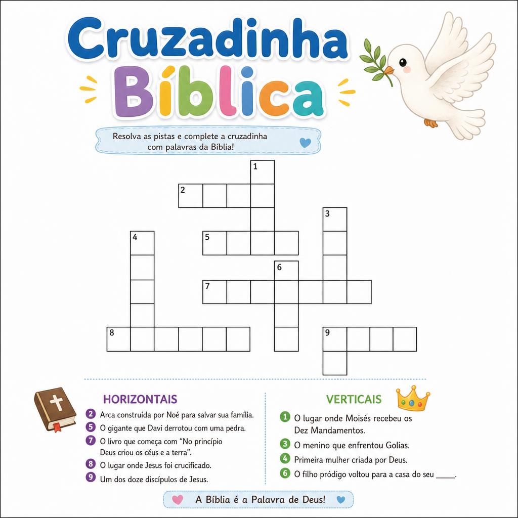 Cruzadinha bíblica com pistas